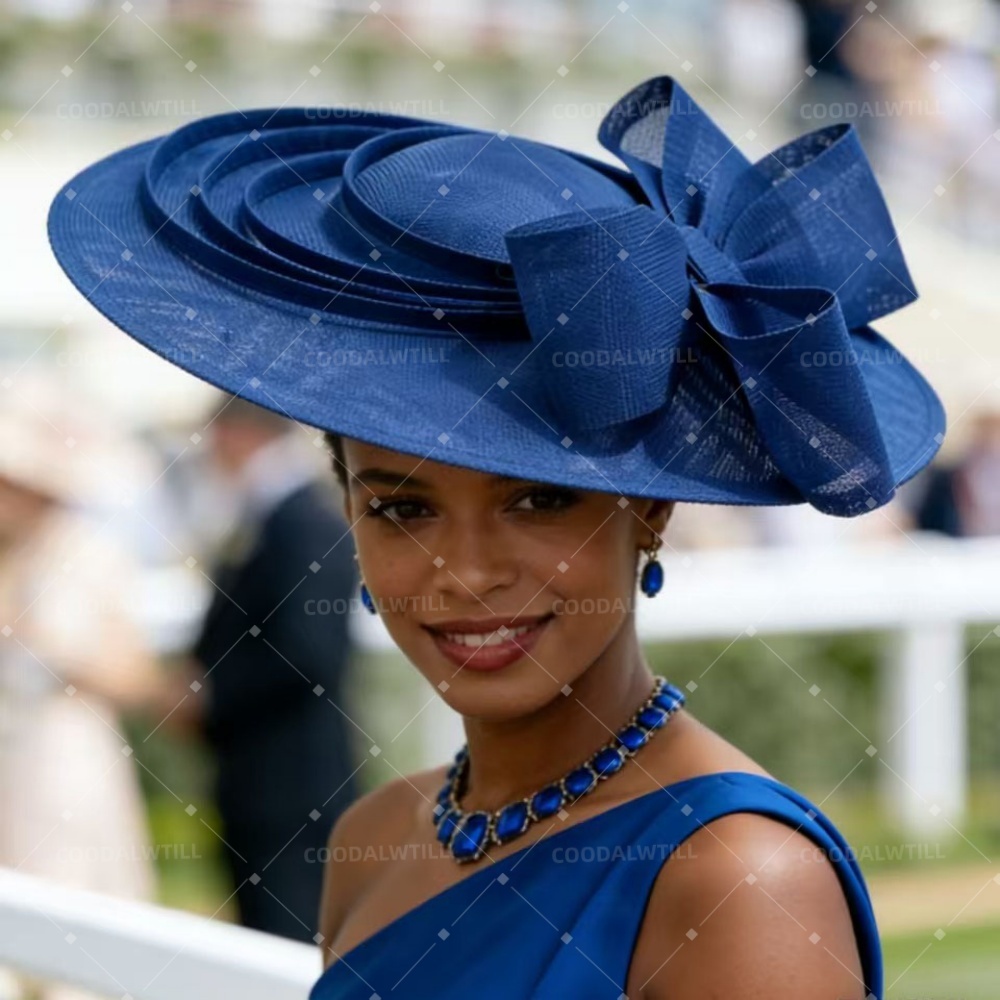 Women'S Fashion Kentucky Derby - หมวกปาร์ตี้ทรงใหญ่แบบมีโบว์ สำหรับงานรอยัลแอสคอต เคนตักกี้ดาร์บี้ เครื่องประดับผมสำหรับผู้หญิง คลิปติดผม หมวกสำหรับงานเลี้ยงน้ำชา