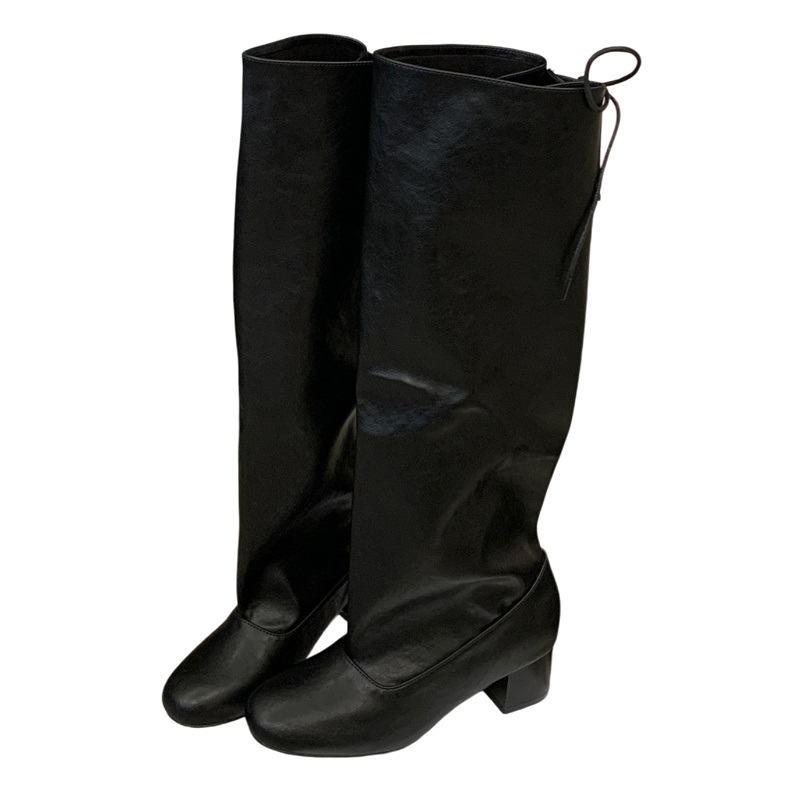 Women'S Fashion Knee High Boots - รองเท้าบูทแฟชั่นฤดูหนาวปี 2027 ดีไซน์ใหม่ หุ้มข้อ ปลายมน ผูกเชือก