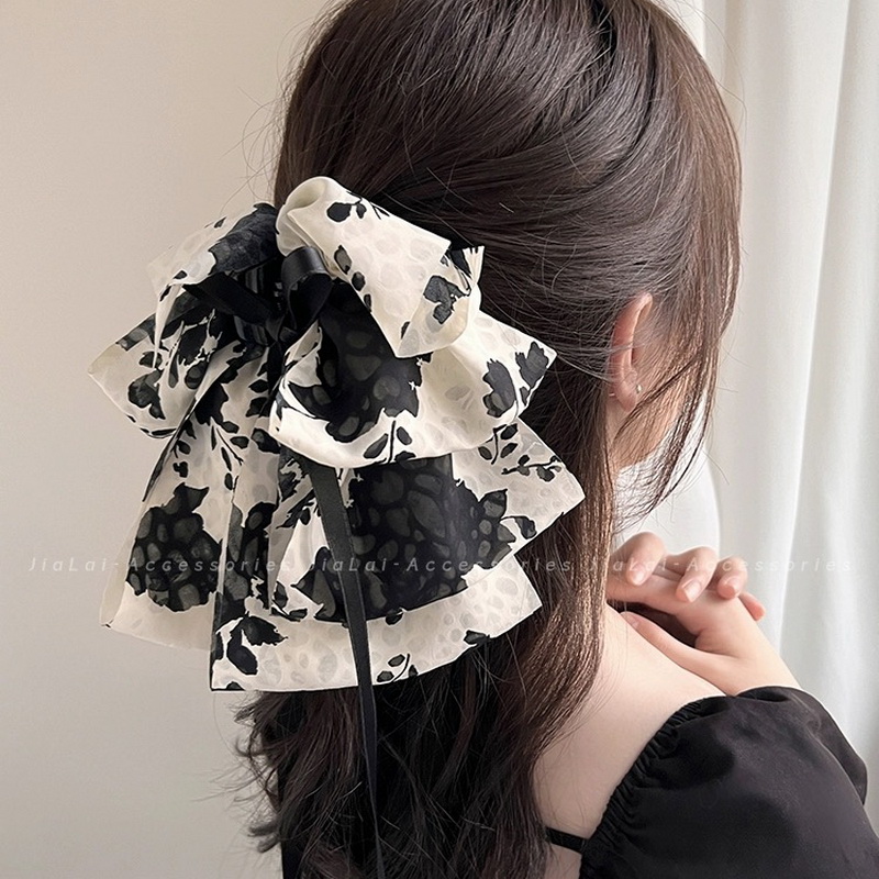 Women'S Fashion Korea - กิ๊บหนีบผมพิมพ์ลายขนาดเล็กของเกาหลีสำหรับผู้หญิงสง่างามกิ๊บติดผมรูปปูสีดำปิ่นปักผมย้อนยุคครึ่งคว้าปิ่นประดับผม