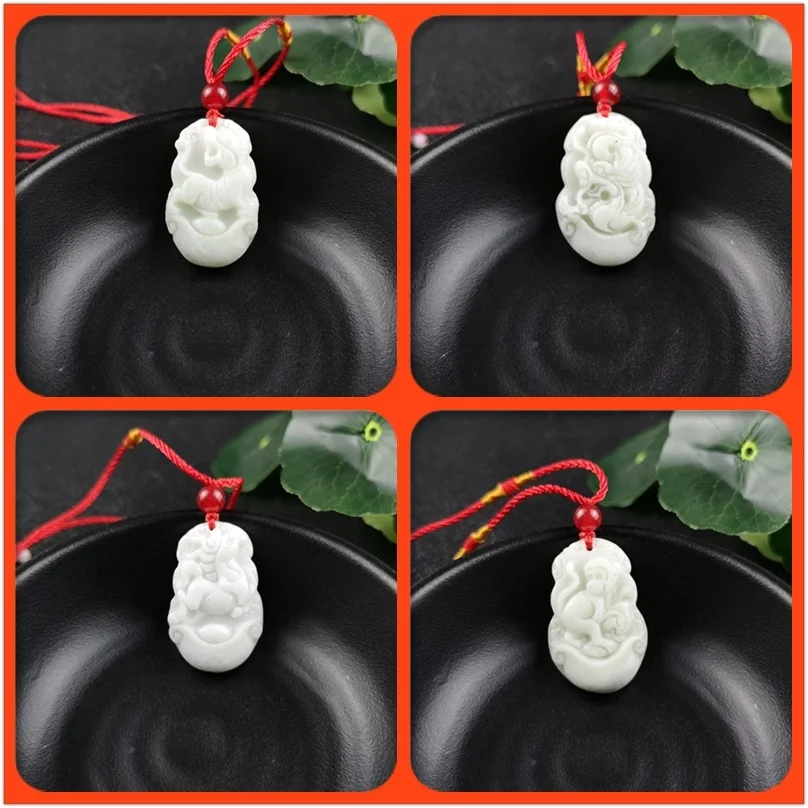 จีน Zodiac แกะสลักหยกจี้สร้อยค - Women'S Fashion Jewellery บทวิจารณ์และราคา