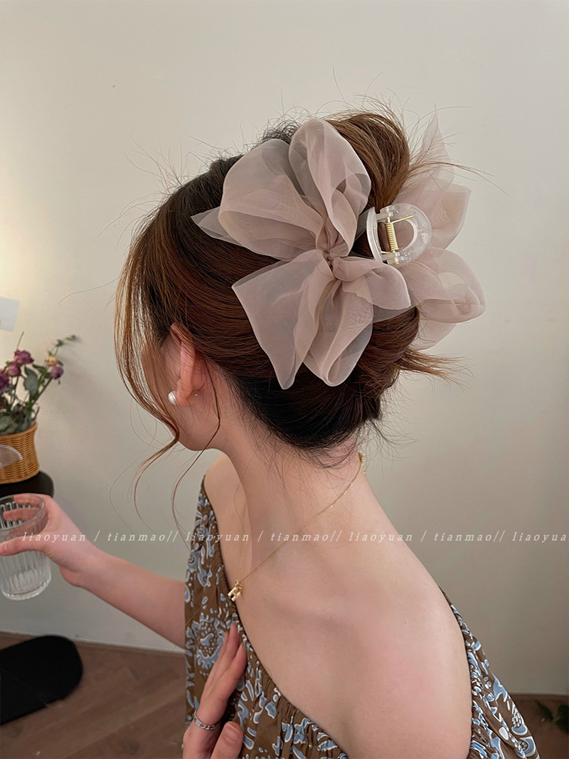 Korea Sweet Mesh Tulle Big Bow - Women'S Fashion Korea บทวิจารณ์และราคา
