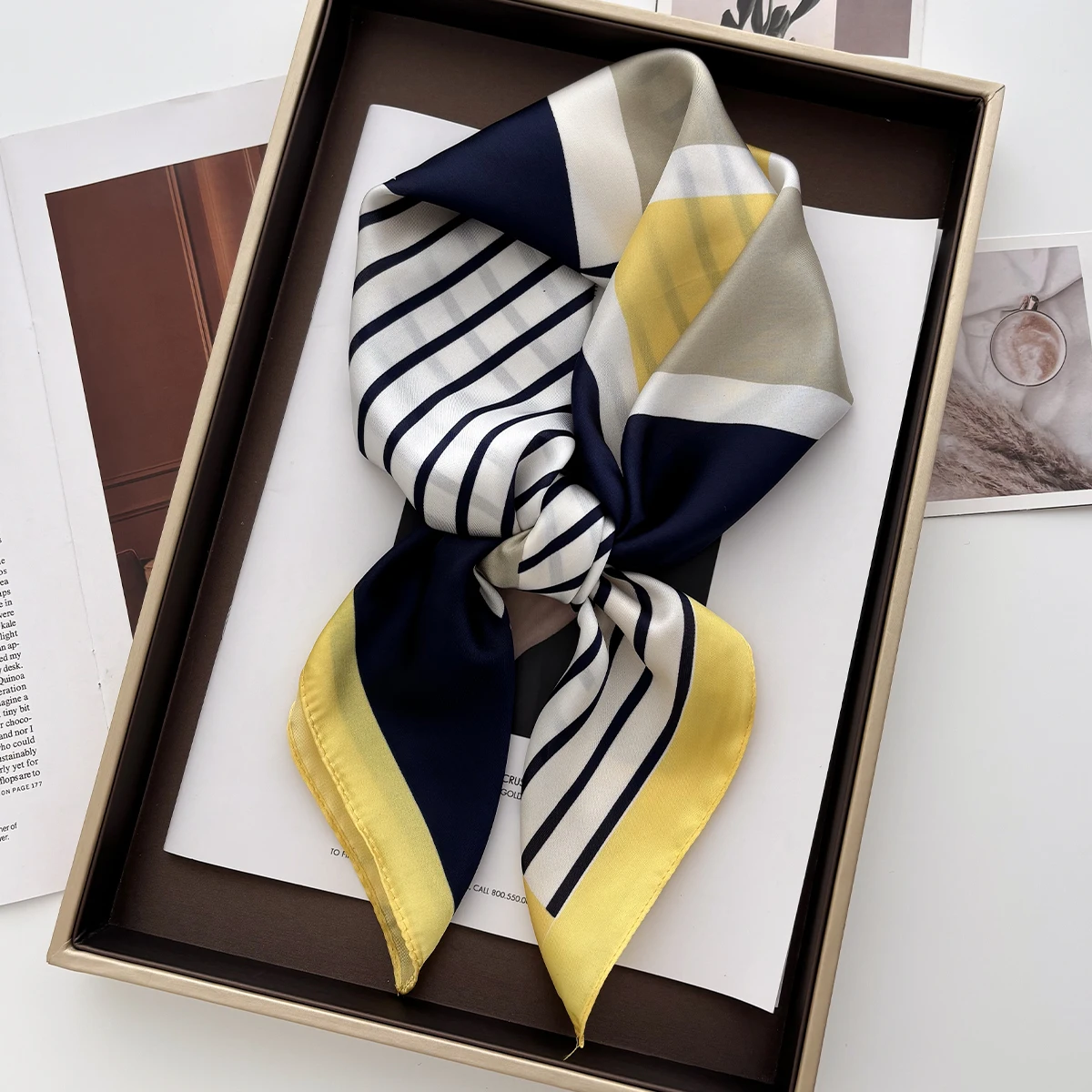 70 ซม.ผู้หญิงนุ่มซาตินผ้าพันคอ - Women Fashion Necktie บทวิจารณ์และราคา