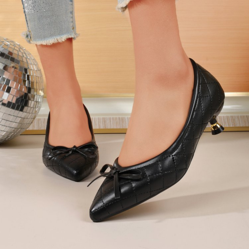 รองเท้าส้นเตี้ยหัวแหลมประดับโบ - Women'S Fashion Shoes บทวิจารณ์และราคา