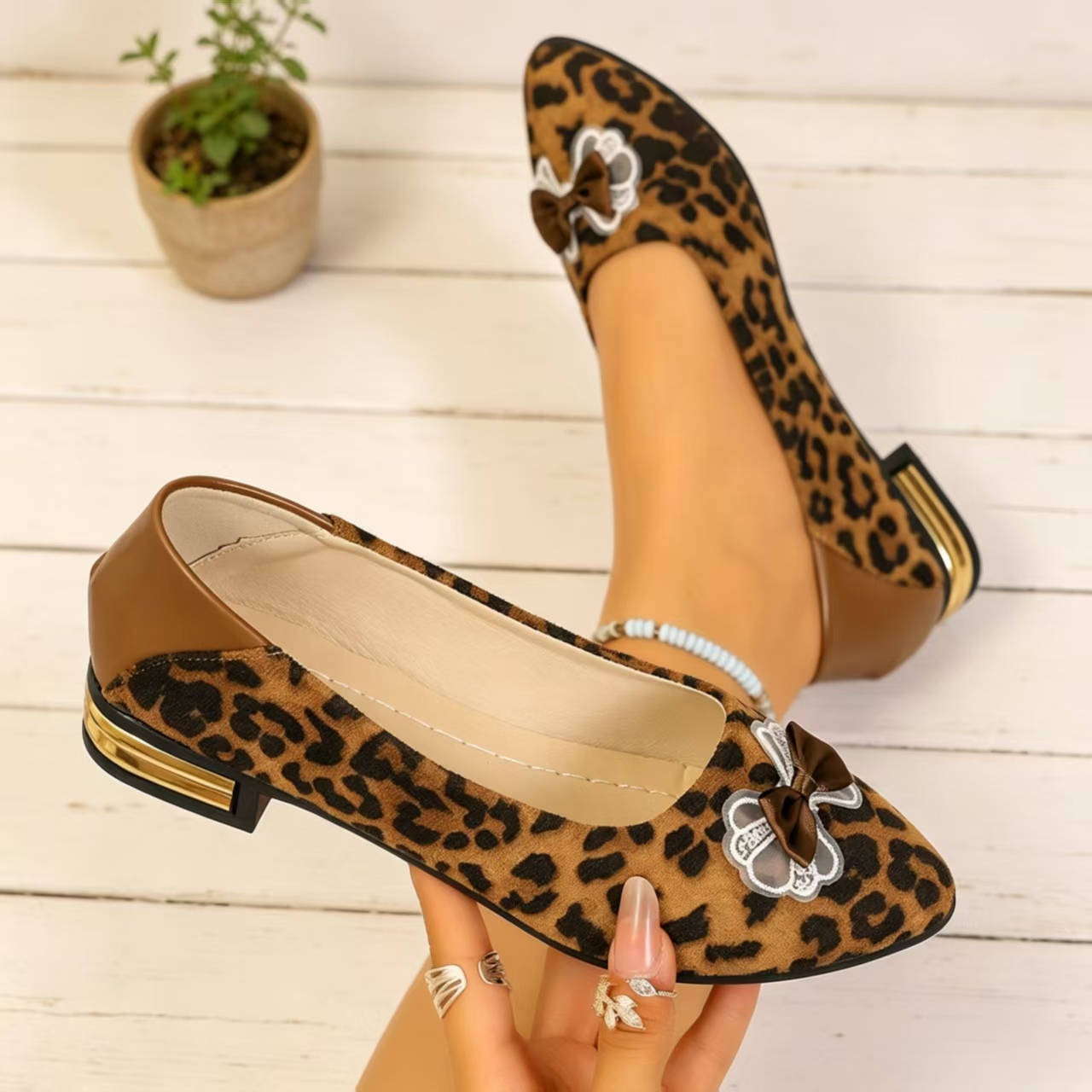 รองเท้าส้นเตี้ยหัวแหลมแฟชั่นฤด - Women'S Fashion Shoes บทวิจารณ์และราคา
