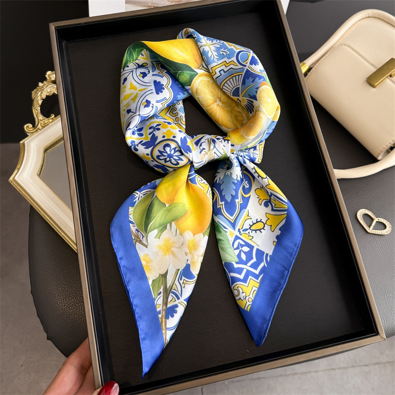 ผ้าพันคอไหมพิมพ์ลายผลไม้ใหม่ปี - Women Fashion Necktie บทวิจารณ์และราคา