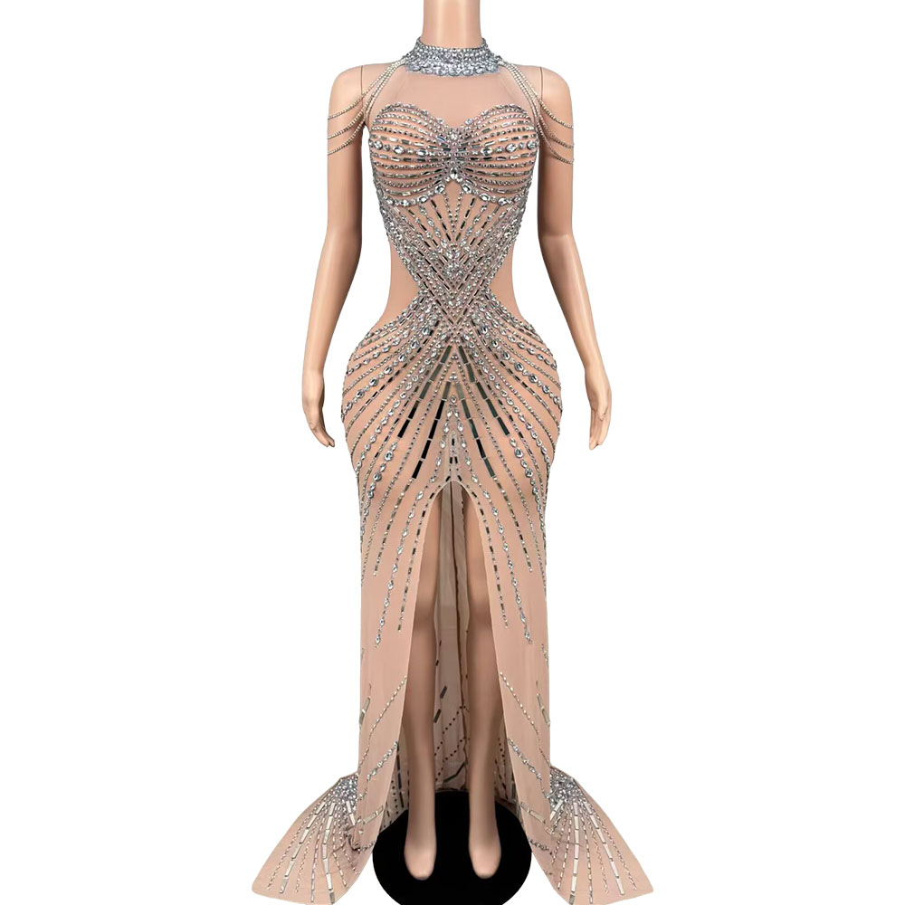 ชุดเดรสยาวหรูหราประดับคริสตัลว - Women Fashion Photoshoot บทวิจารณ์และราคา